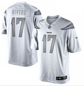 NEW San Diego Chargers #17 Philip Rivers White Platinum Jersey