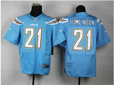 NEW San Diego Chargers #21 Tomlinson Electric Blue Alternate NFL New Elite Jersey