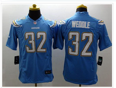 NEW San Diego Chargers #32 Eric Weddle Electric Blue Alternate Stitched NFL New Limited Jersey
