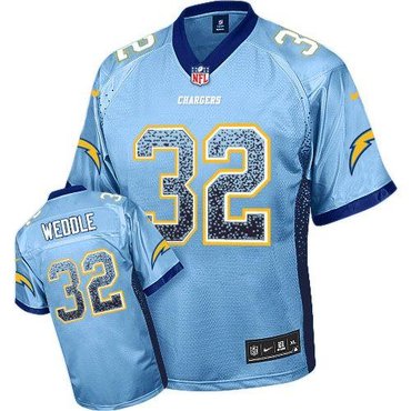 NEW San Diego Chargers 32 Eric Weddle Electric Blue Alternate Stitched NFL Elite Drift Fashion Jersey