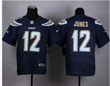 NEW San Diego Chrgers #12 Jacoby Jones Navy Blue Team Color Men's Stitched NFL New Elite Jersey