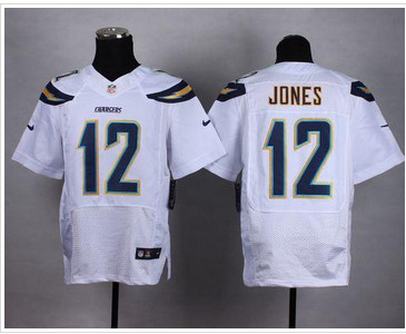 NEW San Diego Chrgers #12 Jacoby Jones White Men's Stitched NFL New Elite Jersey