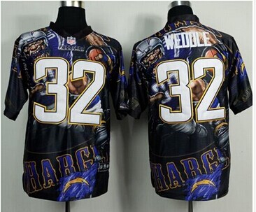 NEW San Diego Chrgers #32 Eric Weddle Team Color NFL Elite Fanatical Version Jersey