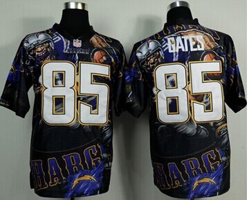 NEW San Diego Chrgers #85 Antonio Gates Team Color NFL Elite Fanatical Version Jersey