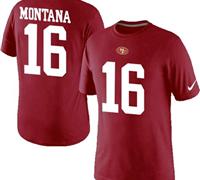 NEW San Francisco 49ers #16 Joe Montana Pride Name & Number NFL T-Shirt Red
