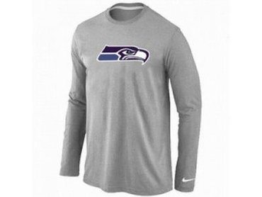 NEW Seattle Seahawks Logo Long Sleeve T-Shirt Grey