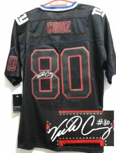 NEW Signed Elite New York Giants 80 Victor Cruz Lights out Black