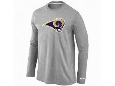 NEW St.Louis Rams Logo Long Sleeve T-Shirt Grey