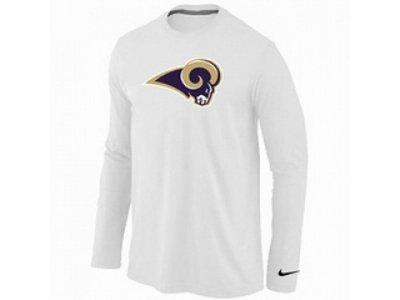 NEW St.Louis Rams Logo Long Sleeve T-Shirt WHITE