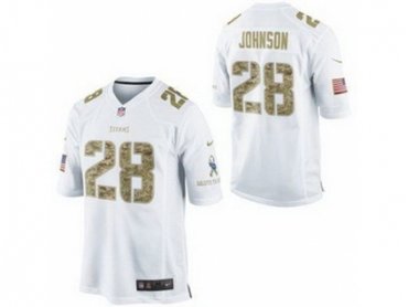 NEW Tennessee Titans #28 Chris Johnson White Jerseys(game USA)