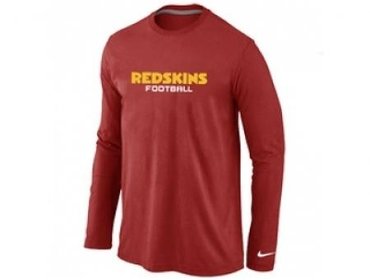 NEW Washington Red Skins Authentic font Long Sleeve T-Shirt Red