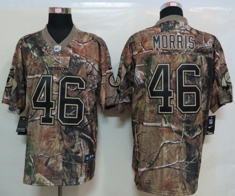 NEW Washington Redskins #46 Alfred Morris Camo Realtree NFL Jerseys(Elite)