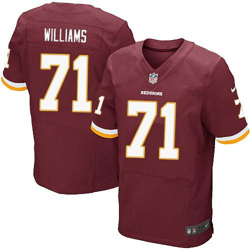 NEW Washington Redskins #71 Trent Williams Burgundy Red Team Color Men's Stitched NFL Elite Jersey