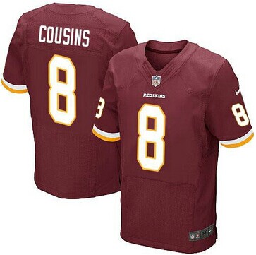 NEW Washington Redskins #8 Kirk Cousins Burgundy Red Team Color NFL Elite Jersey