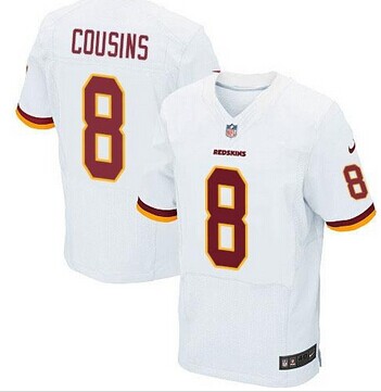 NEW Washington Redskins #8 Kirk Cousins White NFL Elite Jersey