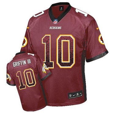 NEW Washington Redskins 10 Robert Griffin III Burgundy Red Team Color Stitched NFL Elite Drift Fashion Jersey