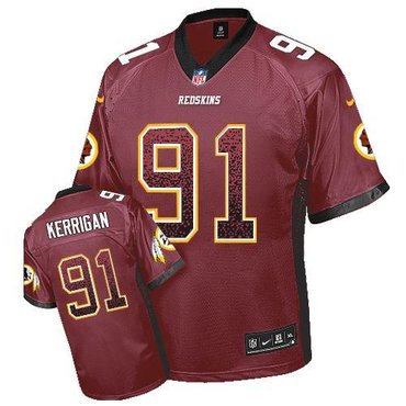 NEW Washington Redskins 91 Ryan Kerrigan Burgundy Red Team Color Stitched NFL Elite Drift Fashion Jersey