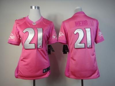 NEW Women Baltimore Ravens #21 Lardarius Webb Pink Jerseys(love s)