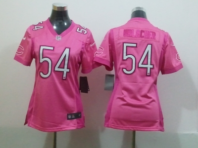 NEW Women Chicago Bears #54 Brian Urlacher pink jerseys(2012 love)