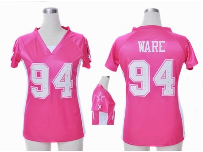 NEW Women Dallas Cowboys 94 DeMarcus Ware pink jerseys(draft him ii top)