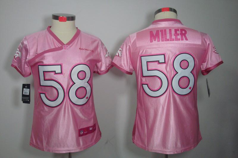 NEW Women Denver Broncos #58 Von Miller Manning Pink Jerseys