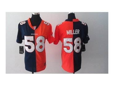 NEW Women Denver Broncos #58 Von Miller blue-orange(Elite split)