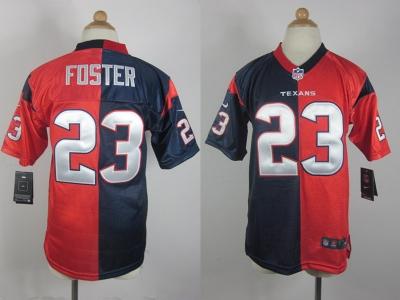 NEW Women Houston Texans #23 Arian Foster blue-red jerseys(Elite split)