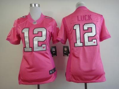 NEW Women Indianapolis Colts #12 Andrew Luck Pink Jerseys(love s)