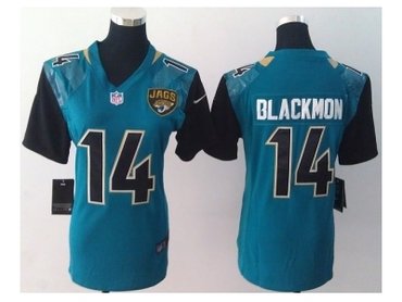 NEW Women Jacksonville Jaguars #14 Justin Blackmon Green Jerseys(2013)