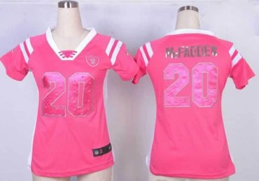 NEW Women Jerseys Oakland Raiders 20 Darren McFadden Pink(fashion Rhinestone sequins)