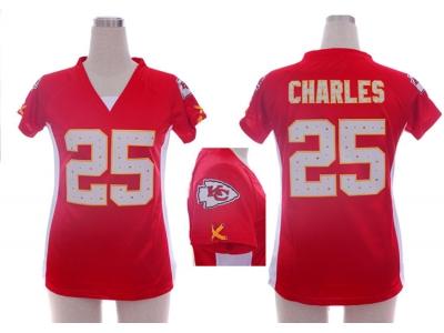 NEW Women Kansas City Chiefs #25 Jamaal Charles red jerseys(draft him ii top)