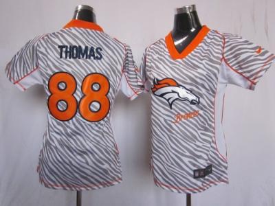 NEW Women NFL Denver Broncos #88 Demaryius Thomas jerseys(fem fan zebra)