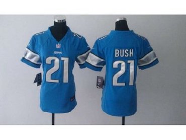 NEW Women NFL Detroit Lions 21 Reggie Bush Blue Jerseys
