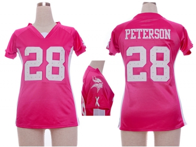 NEW Women NFL Minnesota Vikings #28 Adrian Peterson pink jerseys(draft him ii top)