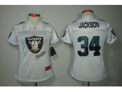 NEW Women NFL Oakland Raiders #34 Bo Jackson White(2012 Fem Fan Elite Jerseys)