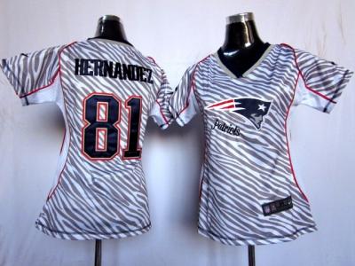 NEW Women New England Patriots #81 Aaron Hernandez jerseys(fem fan zebra)