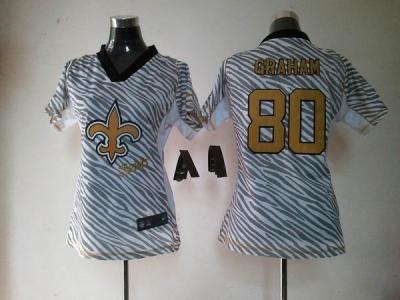 NEW Women New Orleans Saints #80 Jimmy Graham jerseys(fem fan zebra)