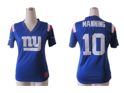 NEW Women New York Giants #10 Eli Manning field flirt fashion blue jerseys(2012)