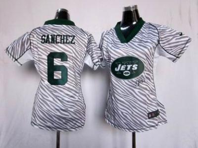 NEW Women New York Jets #6 Mark Sanchez jerseys(fem fan zebra