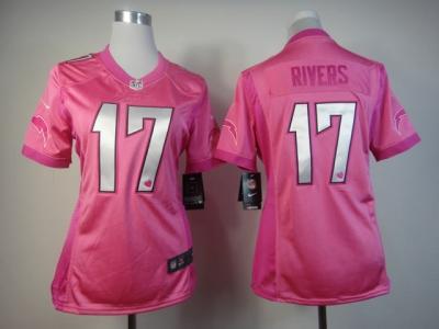 NEW Women San Diego Chargers #17 Philip Rivers Pink Jerseys(love s)