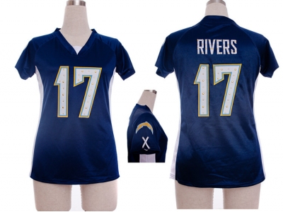 NEW Women San Diego Chargers #17 Philip Rivers blue jerseys(draft him ii top)