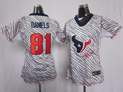 NEW Women nfl Houston Texans #81 daniels jerseys(fem fan zebra)