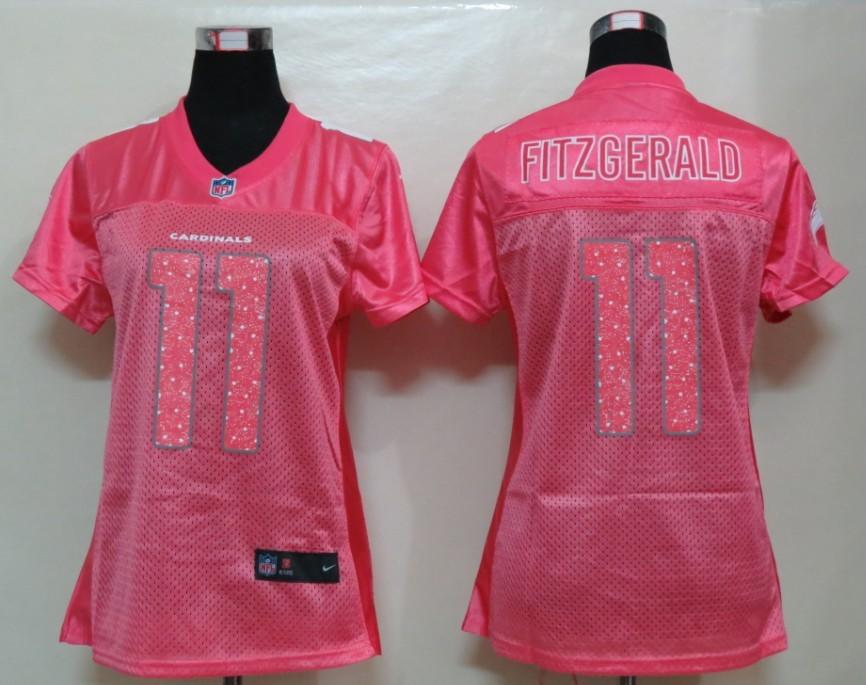 NEW Womens Arizona Cardicals 11 Fitzgerald Pink Jerseys