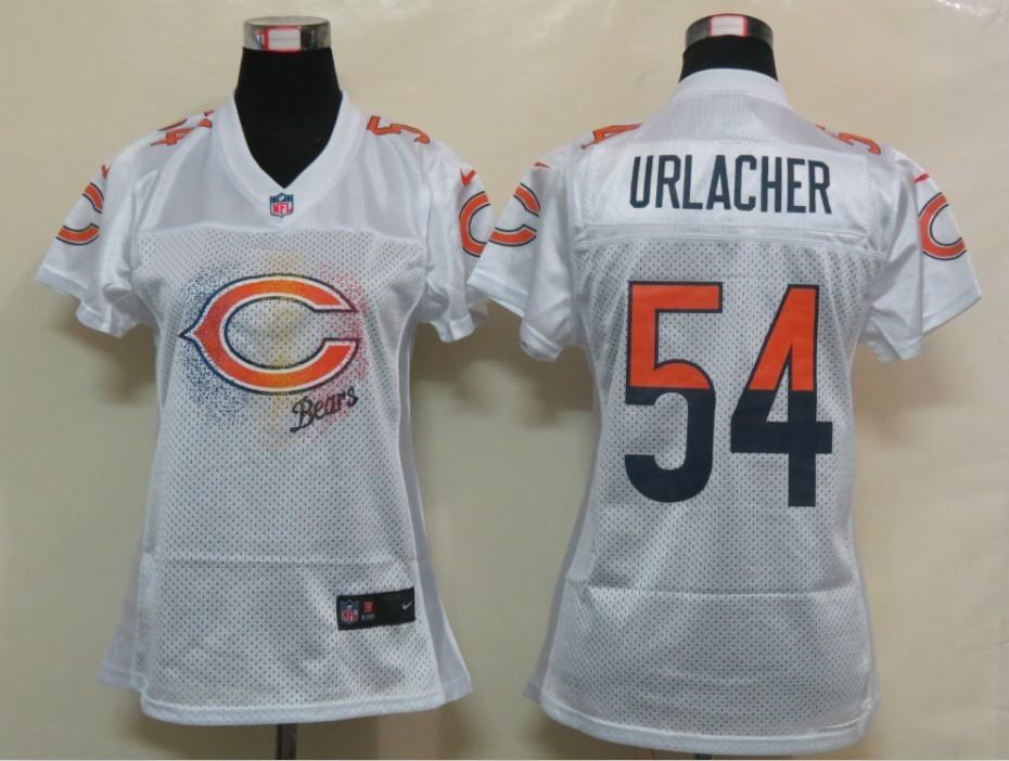 NEW Womens Chicago Bears 54 Urlacher White Jerseys