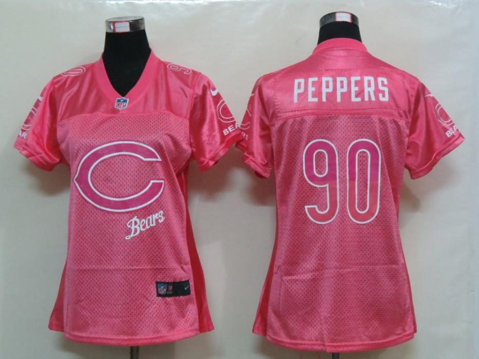 NEW Womens Chicago Bears 90 Peppers Pink Jerseys
