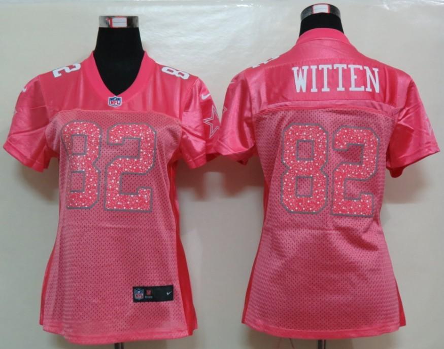 NEW Womens Dallas cowboys 82 Witten Pink Jerseys