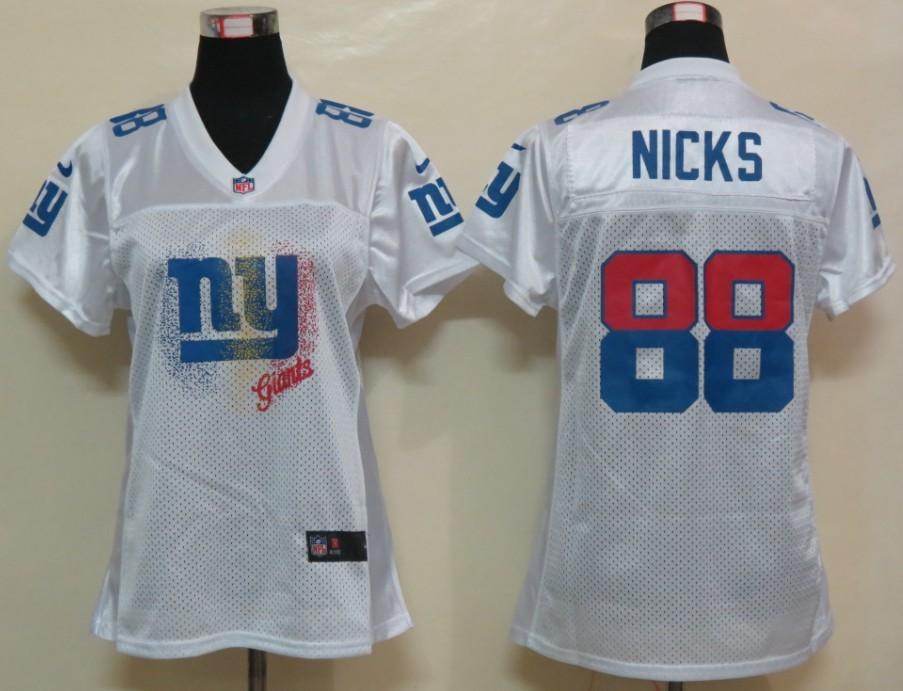 NEW Womens New York Giants 88 Nicks White Jerseys