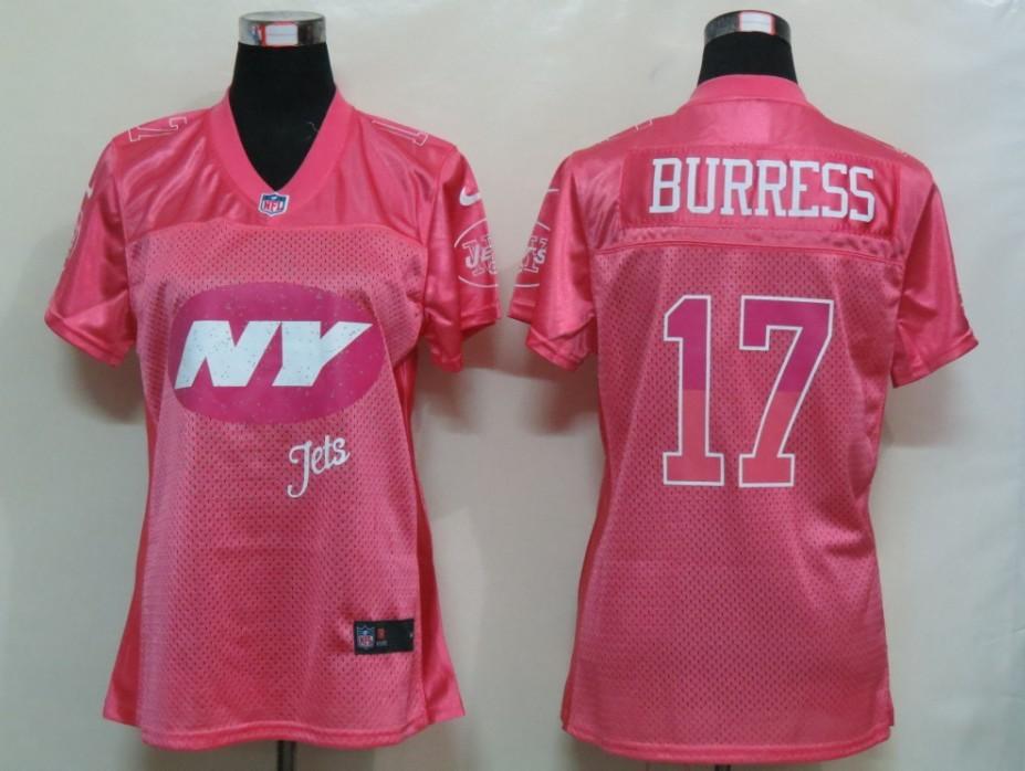 NEW Womens New York Jets 17 Burress Pink Jerseys
