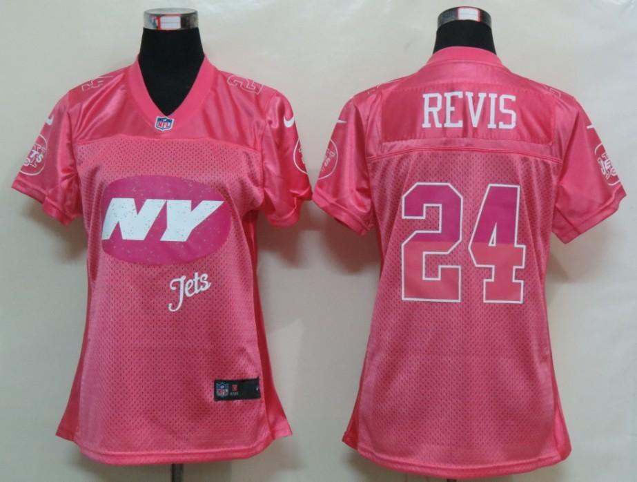 NEW Womens New York Jets 24 Revis Pink Jerseys