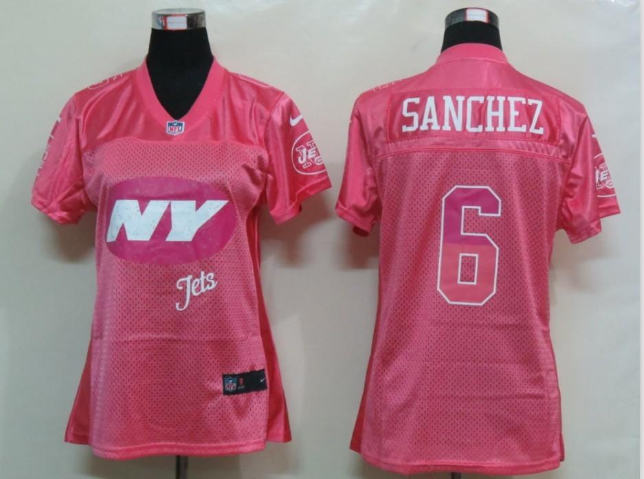 NEW Womens New York Jets 6 Sanchez Pink Jerseys